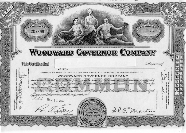 Woodward common shares   CO7899